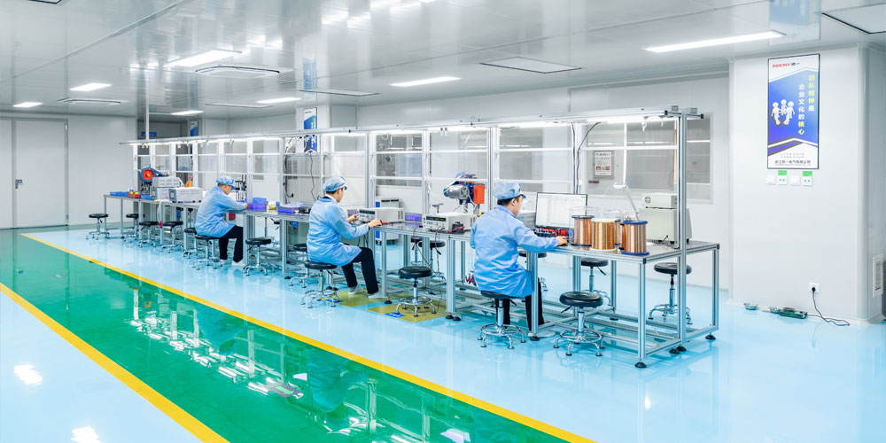 workers test the products in the dustfree workshop