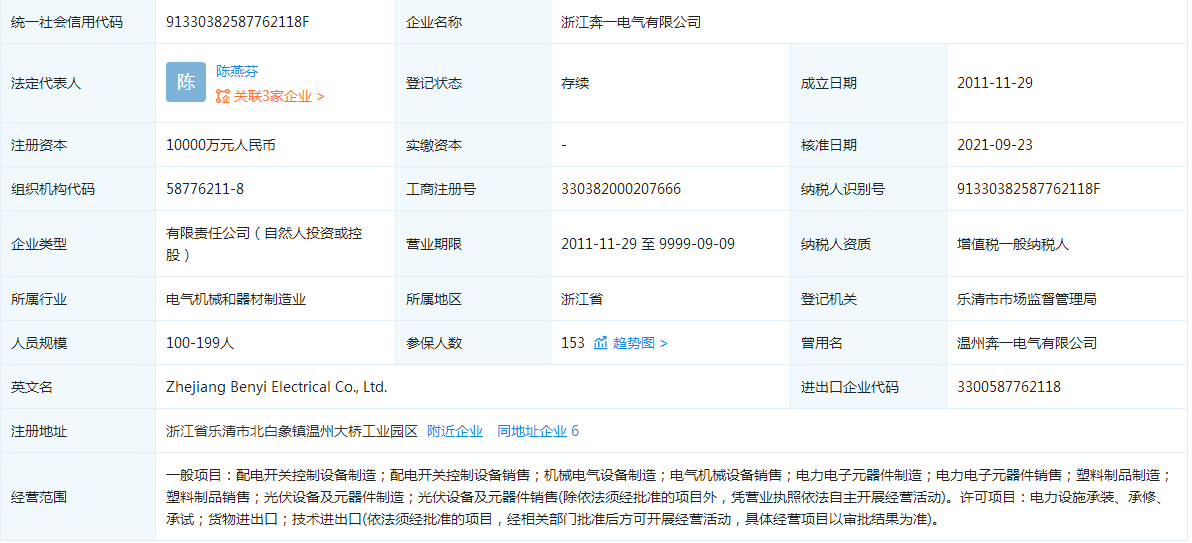 奔一工商信息